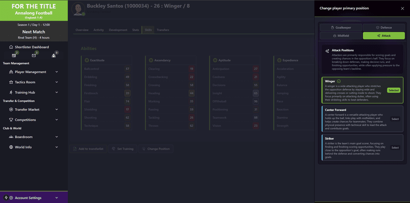Position Management - Define player roles and positions with our intuitive interface