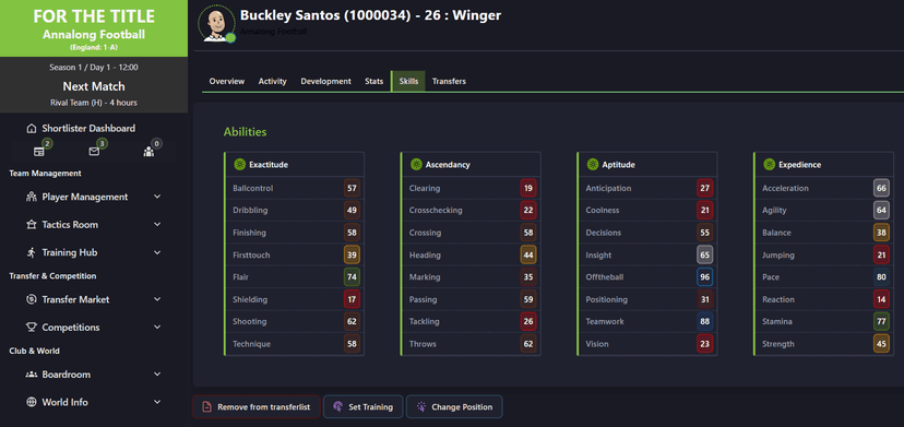 Player Skills - View and evaluate players with skills and detailed ability breakdowns